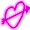 Coração Neon Flecha Rosa