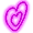 Coração Neon Vazado Rosa